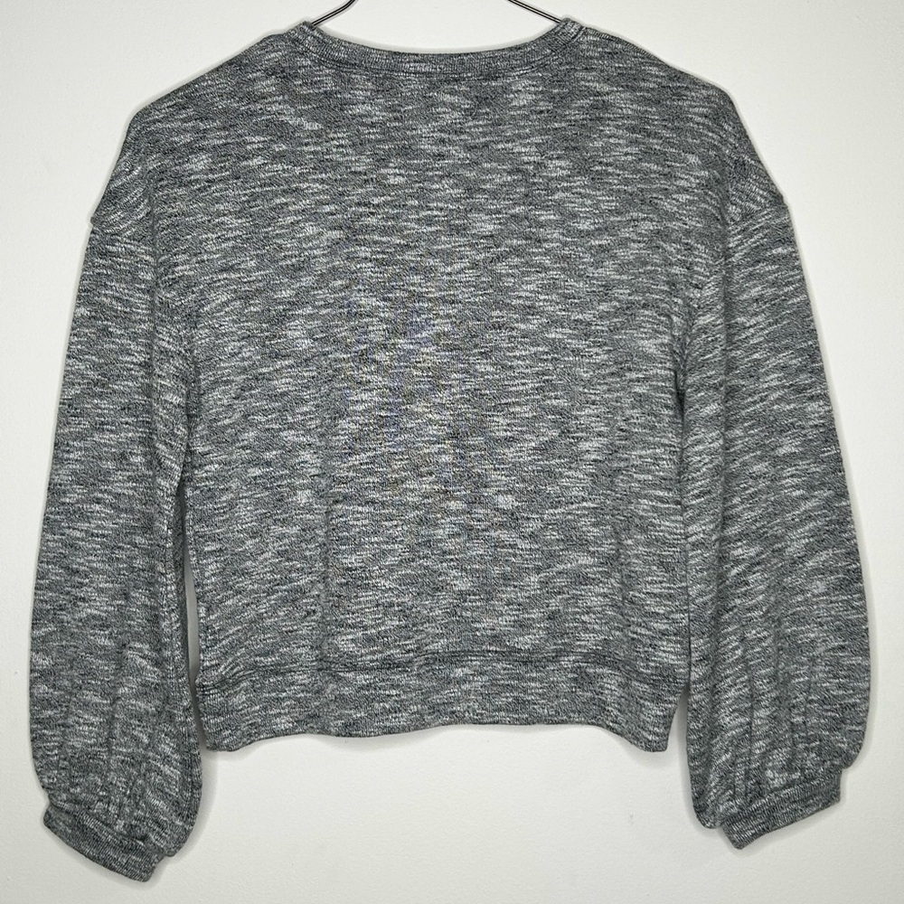 Madewell Textured Crew Neck Sweatshirt Heather Coal Size Small Cotton Office - Picture 4 of 12